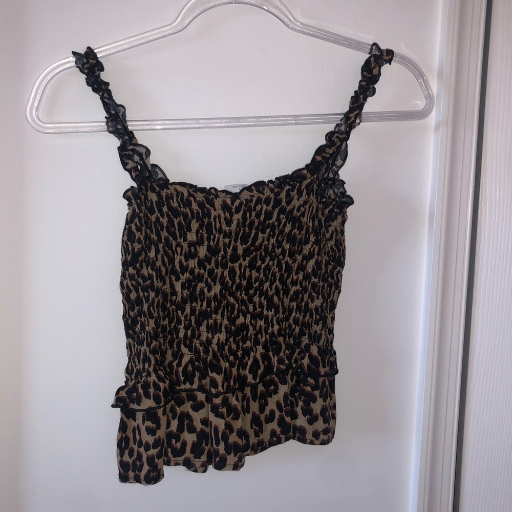 Quiet Storm cheetah print ruffle top